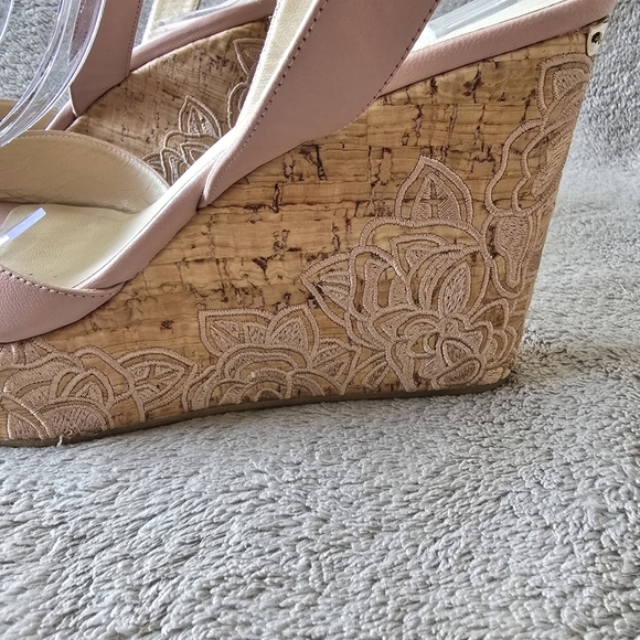 Jimmy Choo pink leather platform wedge sandals size 40 - Picture 5 of 15